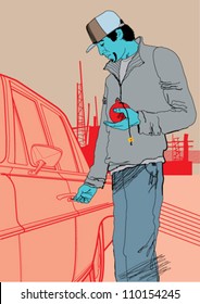 Man holding a bomb