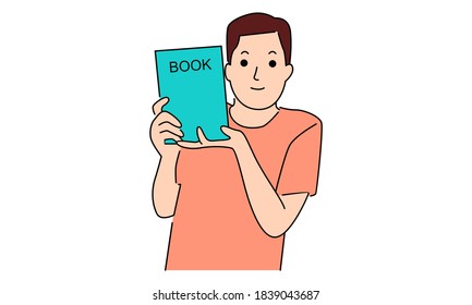Man holding a book in his hand