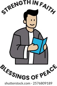 A man is holding a book and smiling