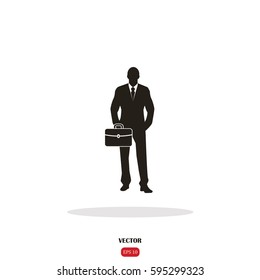 Man Holding Briefcase Icon 
