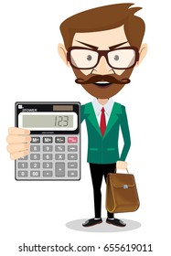 Man Holding Calculator Stock Vector Illustration Stock Vector (Royalty ...