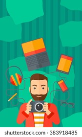 Man holding camera.