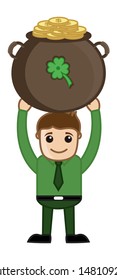 Man Holding Cauldron on St. Patrick's Day