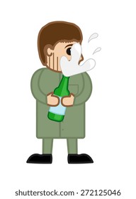 Man Holding a Champaign Bottle