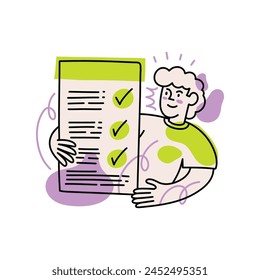 Man holding a checklist notebook with written To do list 