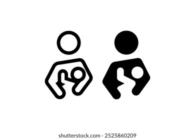 Man holding a child in his arms icon. Vector illustration design