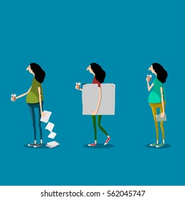 Man holding a cup of coffee vector