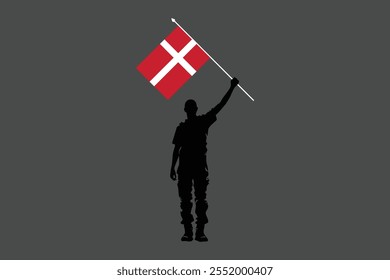 A Man holding a Denmark flag, Denmark flag vector graphic, Denmark country flag is a symbol of freedom, National Denmark flag, vector illustration
