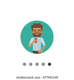 Man holding disposable coffee cup