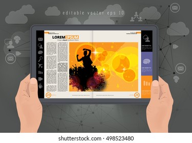Mann, der E-Book hält