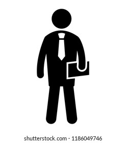 Man is holding a file and wearing tie symbolizing a businessman 
