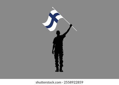 A Man holding a Finland flag, Finland flag vector graphic, Finland country flag is a symbol of freedom, National Finland flag, vector illustration
