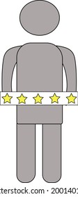 A man holding a five star sign