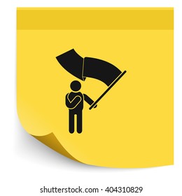 Man holding a flag.