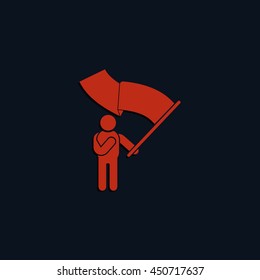 Man holding a flag.