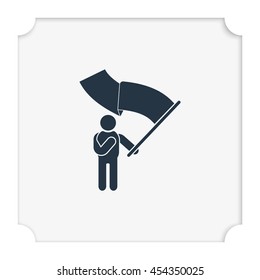 Man holding a flag.