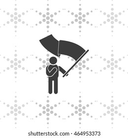 Man holding a flag.