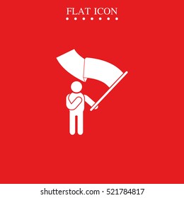 Man holding a flag.