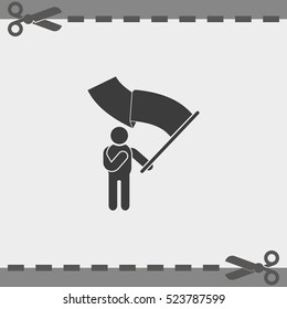 Man holding a flag.