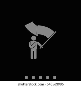 Man holding a flag.