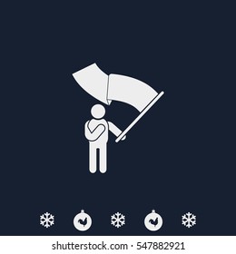 Man holding a flag.