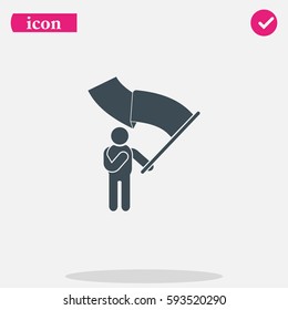 Man holding a flag.