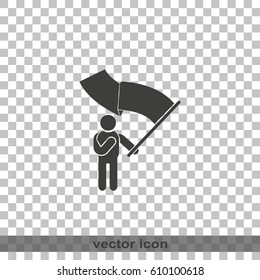 Man holding a flag.