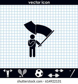 Man holding a flag.