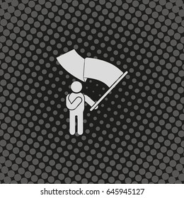 Man holding a flag.