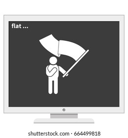 Man holding a flag.