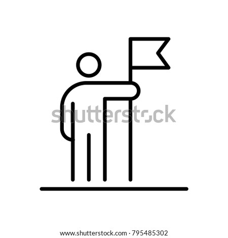 Man Holding Flag Business People Icon Stock Vector Royalty Free