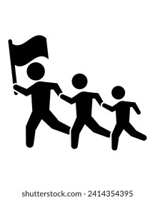 man holding flag icon, vector best flat icon.
