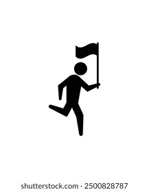 man holding flag icon, vector best flat icon.