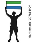 man holding a flag of Sierra Leone, vector 