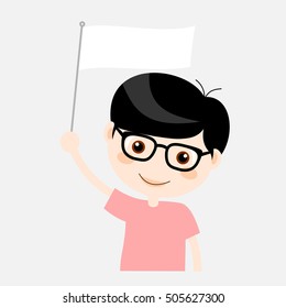 man holding a flag vector
