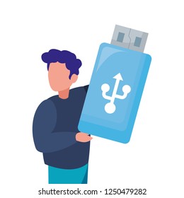 man holding flash drive object