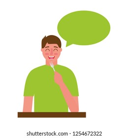 man holding fork cutlery