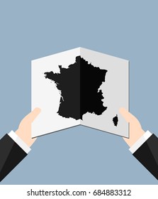 Man Holding The French Map