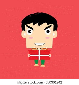 man holding gift box