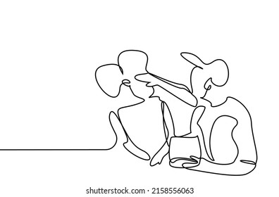 man holding gift box and closing eyes of his girlfriend and giving surprise