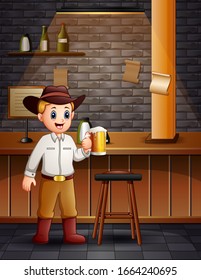  A man holding glass of alcoholic beverage