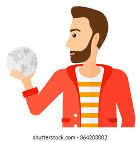 Man holding globe.