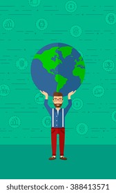 Man holding globe.