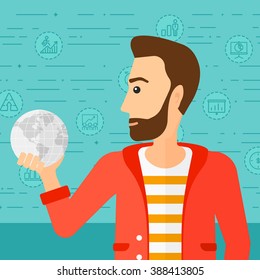 Man holding globe.