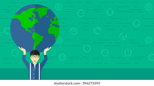 Man holding globe.