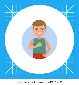 Man holding green apple