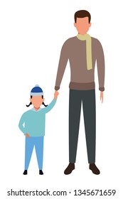 man holding hand with child