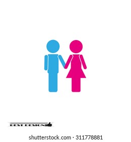 man holding hand woman