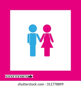 man holding hand woman
