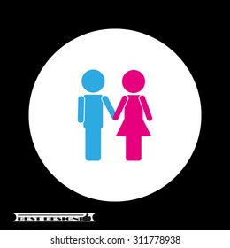 man holding hand woman